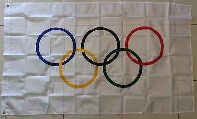 Olympic Logo Flag — 3' X 5' With Brass Grommets • $5