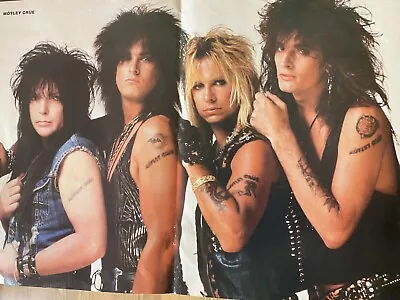 Motley Crue Poison Two Page Vintage Centerfold Poster • $3.99