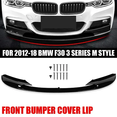 For 2012-2018 BMW 3 Series F30 M Sport Front Splitter Bumper Lip Glossy Black AU • $86.99