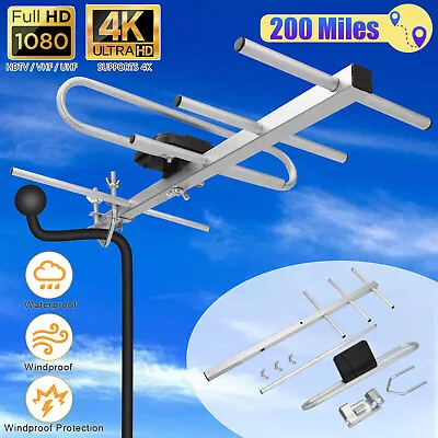 4K 1080P HDTV Outdoor TV Antenna Digital Amplified 360 Receive UHF VHF 200 Miles • $12.48