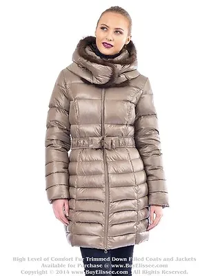 Designers Goose Down Coat Jacket Parka With Mink Fur Trim $695 NWT Пуховик Норка • $118.97