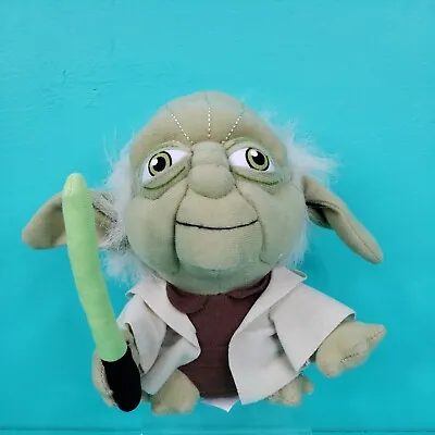 Plush YODA - 7  Star Wars Lucasfilm Stuffed Master With Light Saber Jedi 2013 • $20.42