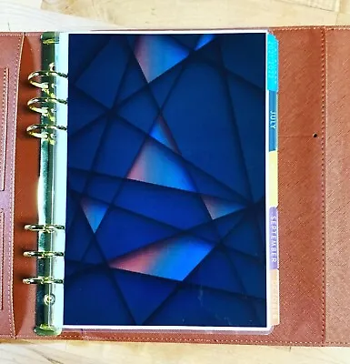 Blue Geometric Shapes Cover Set 4 Use W/ Erin Condren A5 Ring Agenda Binder- • $15.96