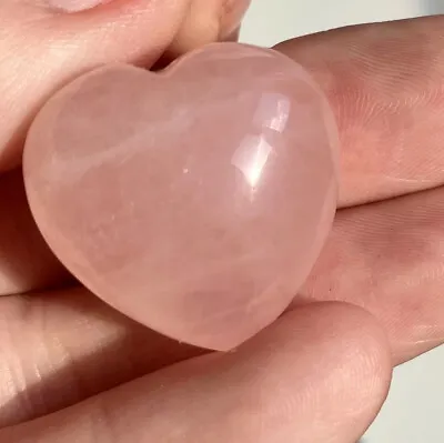 £7.69 • Buy Rose Quartz Puffed Heart 2.5cm Gemstone Crystal Love Chakra Healing Meditation