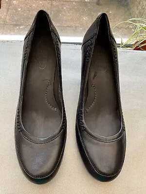 Marks & Spencer Size Uk:7.5 Foot Glove Black Leather Court Shoes Worn Once • £8