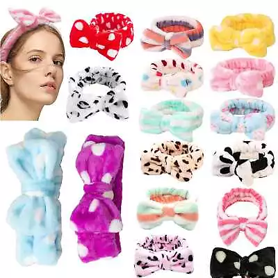 Elastic Bow Soft Fleece Hair Band Women Spa Headband For Facial Makeup Shower UK • £2.95