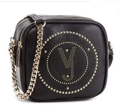 Versace Jeans Couture Black/Gold Heart Shaped Mini Chain Belt Bag • $287.76