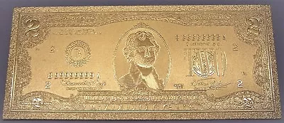 Gold USA 2 Dollar Bill Novelty 24K  • $10.99