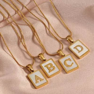 26 Letters A-Z Initial Pendant Snake Shell Chain Necklace Women Fashion Jewelry • $2.85