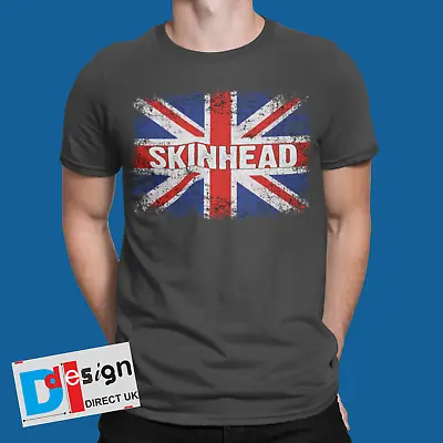 Skin Head T-shirt Union Jack 80s Cool Retro Gift Tee Punk Fight Skinhead Skins • £9.99