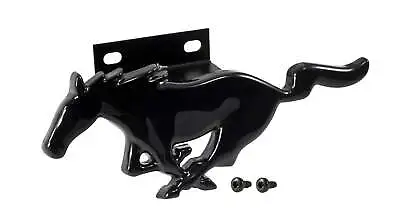 1994-2004 Mustang Front Grille Gloss Black Running Horse Pony Emblem W/ Bracket • $36.47
