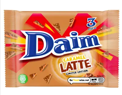 Daim Caramel Latte Milk Chocolate Bars 9 Or 18 X 3 Pack 84g BestBefore16/01/24 • £14.99