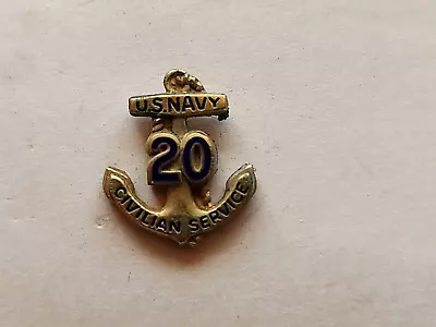 Vintage Collectible Pin: US Navy Civilian Service 20 Years Anchor • $6.99