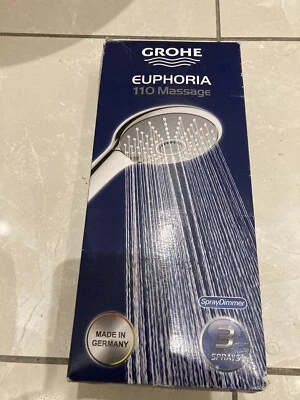 £40 • Buy Grohe 27224 Euphoria 110 Mono Hand Shower Head 1 Spray Chrome 27224000