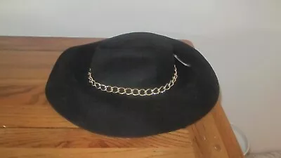 Bnwt ZARA HOME Black Gold Chain Floppy Ladies Hats One Size • £10