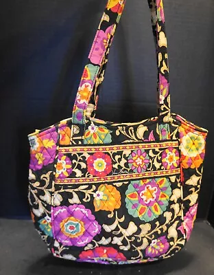 Vera Bradley Shoulder Bag Tote Purse Suzani Black Floral  • $18