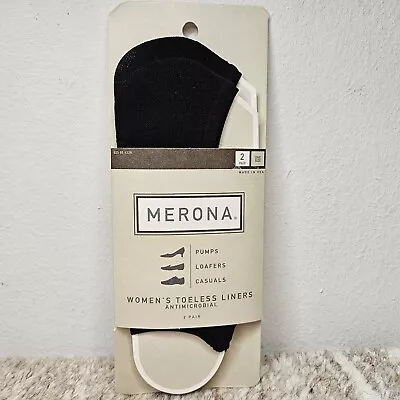 Merona Socks Toeless Foot Cover Liner No Show Black 2 Pack Flip Flops Sandals • $3.99