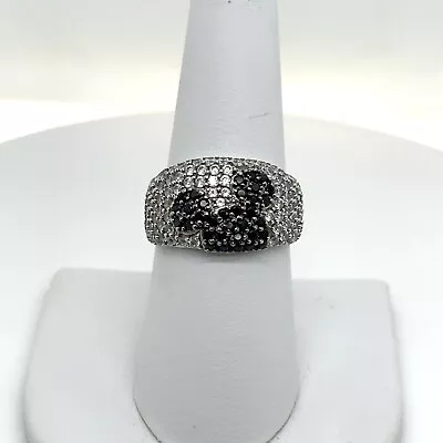 Mickey Mouse Sterling Silver CZ And Black Spinel Signed Disney JCM Ring Size 8.5 • $85