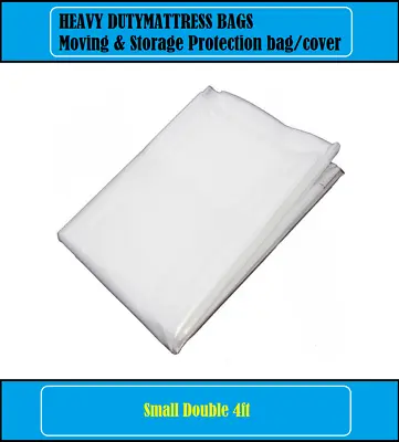 4ft SMALL DOUBLE MATTRESS BAG PROTECTOR DUST REMOVAL COVER STORAGE HEAVY DUTY • £5.99