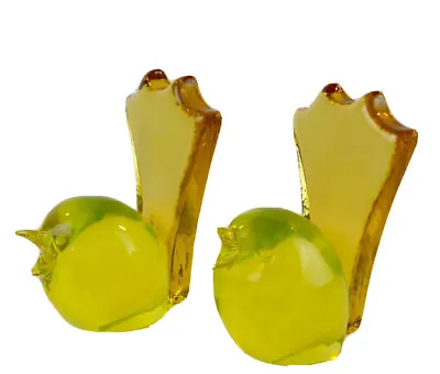 Salviati Murano Italian Modernist Yellow Uranium Glass Bookends • $835.95