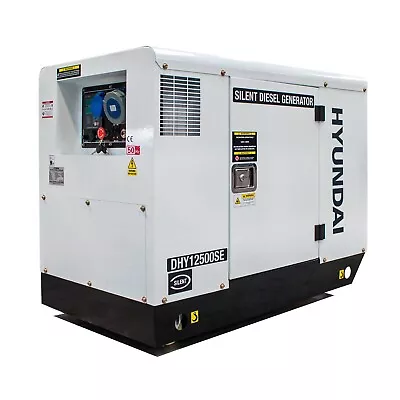 Hyundai DHY12500SE 10kW/12.5kVA 230v Mains Standby Silenced Diesel Generator • £4198