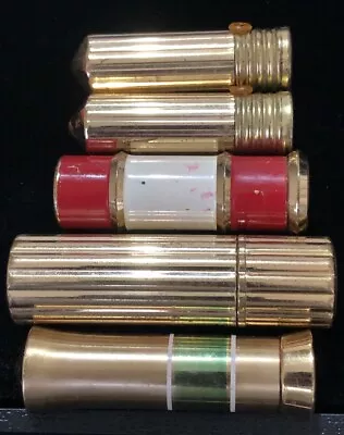 Lot 5 Vtg Lipstick TUBES Container DECO Enamel Vanity Estee Lauder Cutex Coty • $34.99