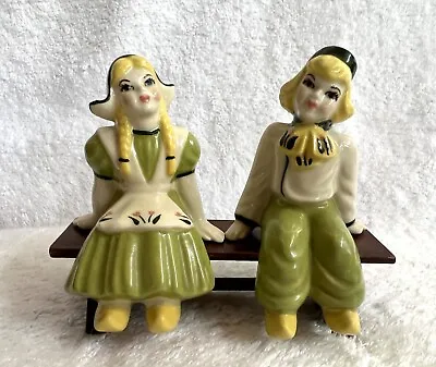 Vintage Ceramic Arts Studio Figurines Shelf Sitters With Bench Dutch Boy & Girl • $24.99