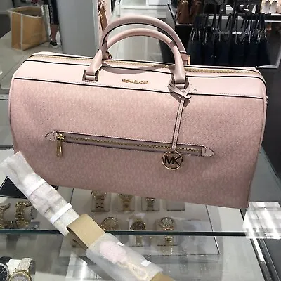 $367 • Buy Michael Kors Jet Set Travel XL Duffle Weekender Luggage Bag Dark Powder Blush