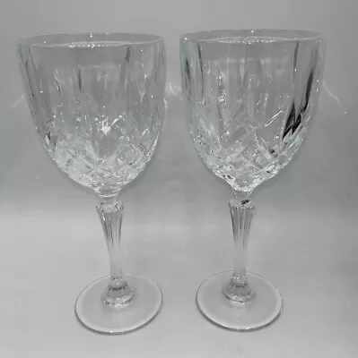 2 Marquis By Waterford Crystal Markham Wine Goblets 8 1/2” Pair Of Glasses • $24.50