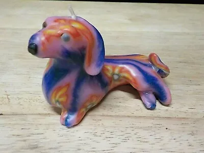 Vintage Colorful Dachshund Candle   New Old Stock Without Tag • $8.99