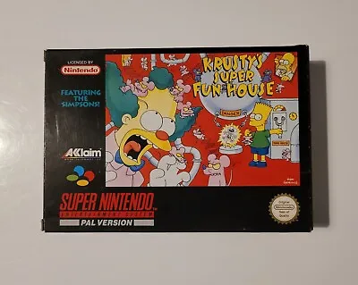 The Simpsons Krusty's Super Fun House - Super Nintendo SNES Game - Boxed - PAL • £24