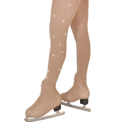 Figure Skating Over The Boots Tights With Crystals Warm Compression Pants • £20.52