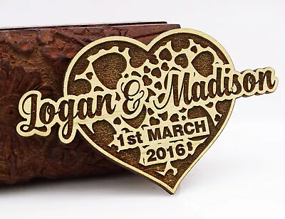 20 Save The Date Wooden Magnet Custom Engraved Wooden Magnet Rustic-Wvd • $81.39