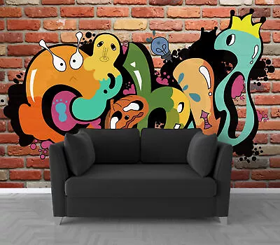 3D Cartoon Graffiti Kids Bedroom Wallpaper Wall Mural Poster Painting Home Decor • $25.73