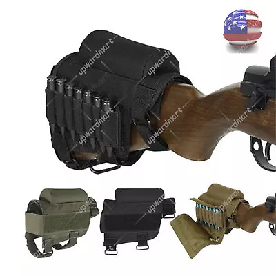 Tactical Rifle Buttstock Cheek Rest Riser Ammo Cartridges Carrier Case Holder US • $11.99