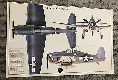 Model Toy Airplane Poster Specs Vintage Original Grumman F6F Sign 1980's • $23.82