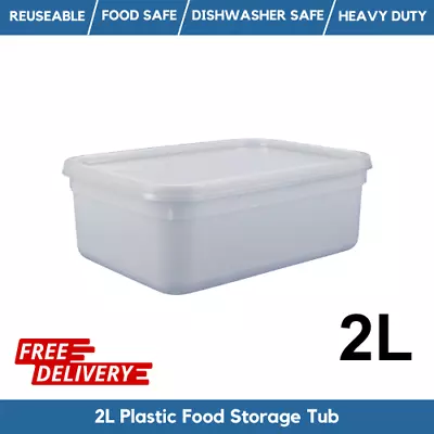 2 Litre Rectangular Food Storage Container / Ice Cream Tub Containers & Lids • £84.99