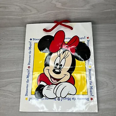 Vintage Disney Gift Bag Mickey & Minnie Mouse 9.75  Party Discover Magic Used • $4.99
