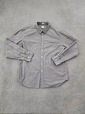 J.Crew Shirt Mens XL Extra Large Gray Check Long Sleeve Button Tailored Fit • $14.99
