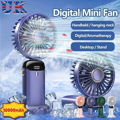Portable Hand-held Fan Mini Folding Desk Fan Cooler Cooling USB Rechargeable UK • £10.35