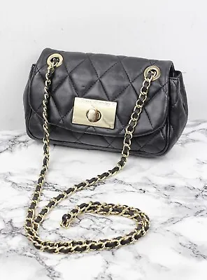£59.99 • Buy Russell & Bromley Quilted Black Leather Small Shoulder Bag, With Chain Strap