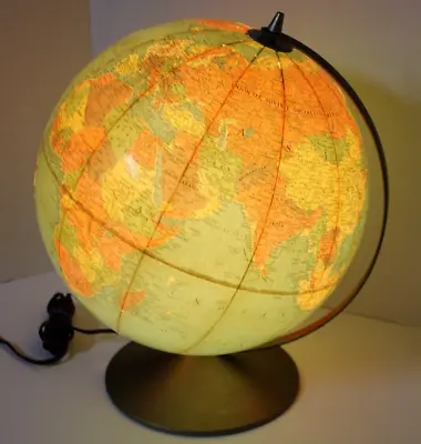 Vintage Replogle Illuminated/Lighted 12  Library Globe Patina'd Fair Cond. USSR • $129.99