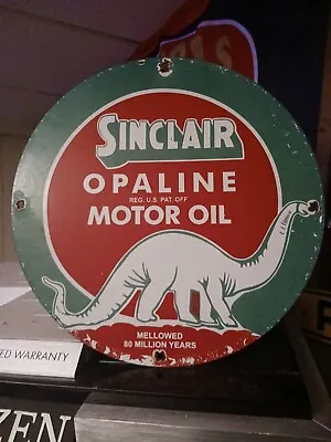 Vintage Sinclair Motor Dino Dinosaur Porcelain Metal 12  Pump Plate Sign • $220