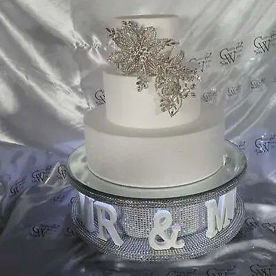 Cake Brooch Crystal Rhinestone Cake Decoration - Silver Cake Jewelery By • £89.06