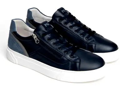 Black Garden E400241U 200 Sneakers Sports Shoes Man Laces Zip Blue Leather • $144.65