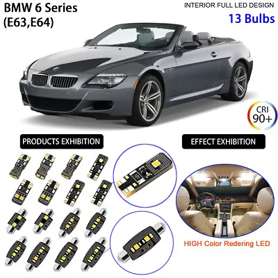 LED Interior Light Kit For BMW 6 Series E63 E64 2004-2010 White LED Light Bulbs • $22.50