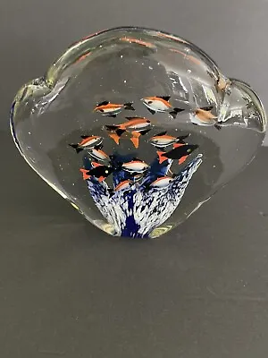 Murano Under The Sea Italian Art Glass Fish Aquarium Paperweight Vintage • $95