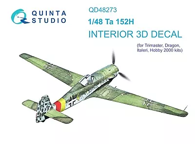 Quinta Studio QD48273 3D Interior Color Decal For Ta 152H  (for Dragon Kit) 1/48 • $9.95