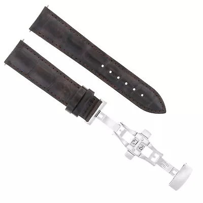 22mm Leather Watch Band Strap Deploy Clasp For Bulova 96a108 96g175 Dark Br0wn • $29.95
