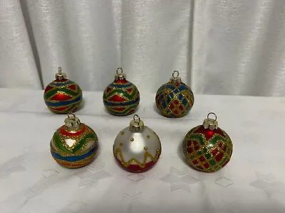 Vintage Ornament Place Card Holders Hand Painted With Glitter Set Of 6 • $10